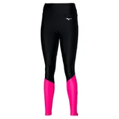 Legginsy - Legginsy damskie Mizuno Core Long Tight Black/Pink Peacock XS - miniaturka - grafika 1