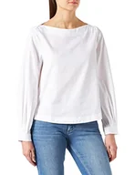 Bluzki damskie - s.Oliver BLACK LABEL Bluzka damska z długim rękawem Regular Fit Blouse, biały, 32 - miniaturka - grafika 1