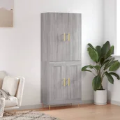 Witryny - vidaXL Witrynka szary dąb sonoma 69,5x34x180cm materiał drewnopochodny - miniaturka - grafika 1