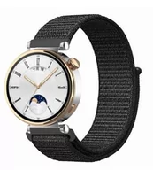 Akcesoria do smartwatchy - opaska pasek bransoleta NYLON Garmin GARMIN VENU 2S / VENU 3S / Vivoactive 4S / Huawei Watch GT 4 41mm 18mm czarna - miniaturka - grafika 1