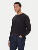 Koszulki męskie - Tommy Hilfiger Longsleeve UM0UM03651 Czarny Regular Fit - miniaturka - grafika 1
