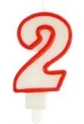 Świeczka 2 czerwona - Kinder party - miniaturka - grafika 1
