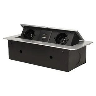 Orno Power Port otwierany OR-AE-13109/G 2xAC 2xUSB SREB EPPORNOR-AE-13109G - Gniazdka elektryczne - miniaturka - grafika 2