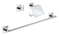 Wieszaki łazienkowe - Grohe QuickFix Start Cube - Zestaw akcesoriów łazienkowych 3 w 1, chrom 41124000 - miniaturka - grafika 1