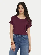 Koszulki i topy damskie - ONLY T-Shirt Moster 15106662 Bordowy Regular Fit - miniaturka - grafika 1