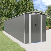 Altany ogrodowe - Szopa ogrodowa, jasnoszara, 192x1021x223 cm, stal galwanizowana - miniaturka - grafika 1