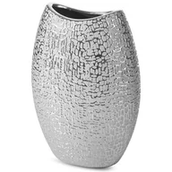 Wazony i flakony - Wazon EUROFIRANY Riso 18 x 9 x 26 cm Srebrny - miniaturka - grafika 1