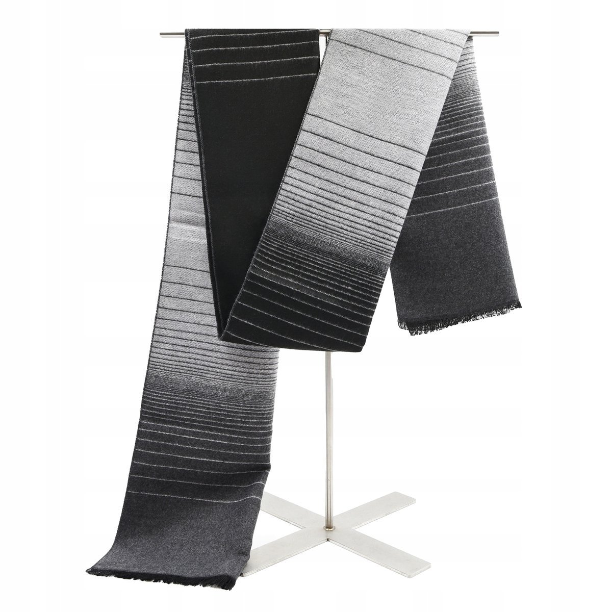 SZAL Szalik MĘSKI Zimowy Ciepły SZARO - CZARNY w Pasy Pako Jeans