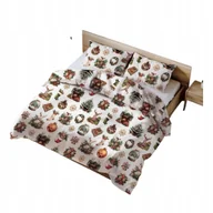 Pościel - Świąteczny Komplet Pościel bawełniana 160x200 Renifery Kolorowe - miniaturka - grafika 1