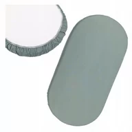 Prześcieradła dla dzieci - Prześcieradło do gondoli wózka kołyski z gumką bawełniane, Lama Love, zielone, 74x36 cm - miniaturka - grafika 1