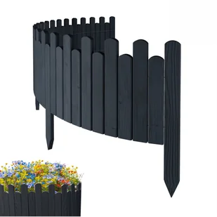 Floranica PŁOTEK OGRODOWY drewniany, elastyczny, obrzeże rabatek, palisada 200 x 30 cm Antracyt - Ogrodzenia - miniaturka - grafika 1