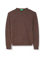Koszulki męskie - United Colors of Benetton Koszulka męska G/C M/L 1002u1g34 sweter, brązowy 511, XXL - miniaturka - grafika 1