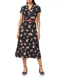 Sukienki - Joe Browns Damska sukienka w kropki, kwiatowa w paski, w stylu casual, czarna, 6 - grafika 1