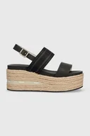 Sandały damskie - U.S. Polo Assn. sandały LOREN damskie kolor czarny na koturnie LOREN006D - miniaturka - grafika 1