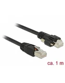 Kable miedziane - Delock Patch cable m Schraube Cat.6 1m black (85667) - miniaturka - grafika 1