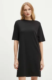 Armani Exchange sukienka bawełniana kolor czarny mini prosta 6DYA74 YJDGZ - Sukienki - miniaturka - grafika 1
