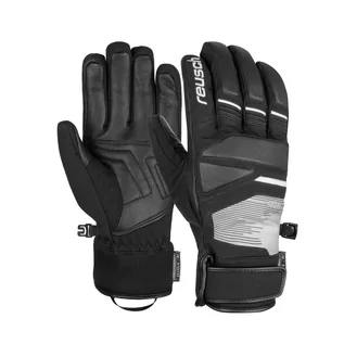 Rękawice narciarskie - Rękawice narciarskie z koziej skóry Reusch Storm R-Tex XT 1101 czarno-biały - grafika 1