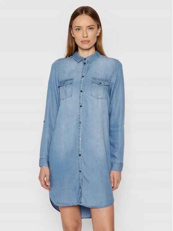 VERO MODA SUKIENKA JEANSOWA PROSTA MINI XL 6EA