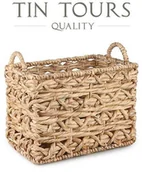 Dekoracje domu - PROSTOKĄTNY KOSZ Z UCHWYTAMI Z HIACYNTU WODNEGO 32x22x22/28 cm - miniaturka - grafika 1