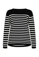 Swetry damskie - Idony Damski sweter z dzianiny 15329895, czarny wełniany biały, S, czarny wełniany biały, S - miniaturka - grafika 1