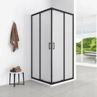 Kabiny prysznicowe - Aptel AQ.101-501112 / AQUAFORM / AZUL / KABINA KWADRATOWA 80/185 BLACK MATT, SZKŁO MROŻONE FABRIC 5MM EASY CLEAN / - miniaturka - grafika 1