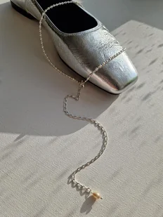 Naszyjnik srebrny różaniec z naturalnych perełek - Naszyjniki - miniaturka - grafika 1