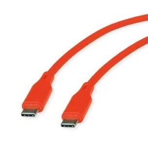 ROLINE Kabel USB 2.0, C-C, M/M, 60W, silikonowy, pomarańczowy, 1 m - Kable USB - miniaturka - grafika 1