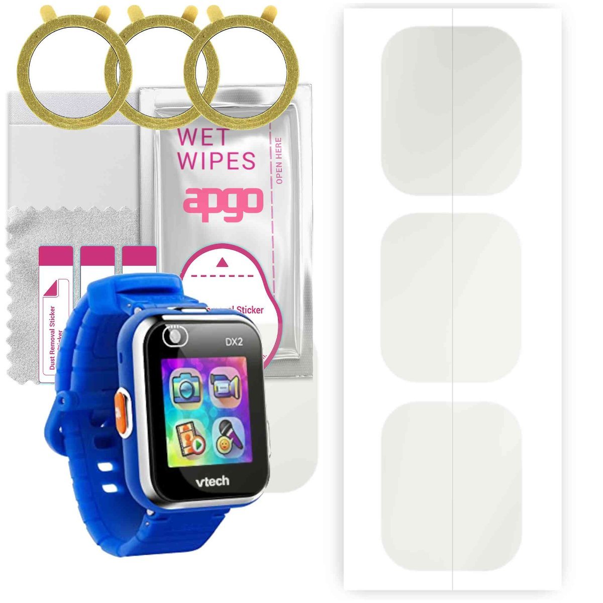 3x Folia hydrożelowa MATOWA do VTech Kidizoom DX2 - apgo Smartwatch Hydrogel MATTE Protection Ochrona na ekran smartwatcha