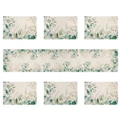 Inne - TEMU Zestaw 7 bieżników stołowych z 6 podkładkami, dekoracje wiosenno-letnie, i liście eukaliptusa, sezonowy burlap bieżnik na stół do dekoracji - miniaturka - grafika 1