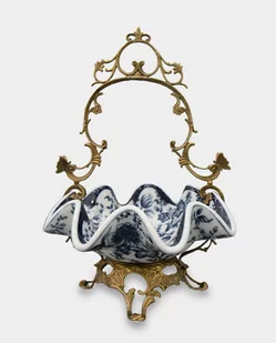 Porcelanowa Misa okuta Brązem Koszyk w Niebieskie Kwiaty - Zabawki kreatywne - miniaturka - grafika 1