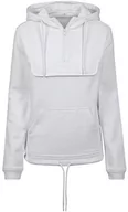 Swetry damskie - Build Your Brand Damski sweter z kapturem Ladies Sweat Pull Over Hoody dla kobiet dostępny w 3 kolorach, rozmiarach XS - 5XL, biały, M - miniaturka - grafika 1
