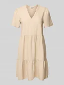 Sukienki - Sukienka casualowa o kroju comfort fit z mieszanki wiskozy i lnu model ‘TIRI-CARO’ - miniaturka - grafika 1