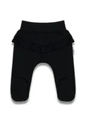 Śpiochy dla niemowląt - Niemowlęcy półśpioch bawełniany z falbanką czarny Nicol,r.86 - miniaturka - grafika 1