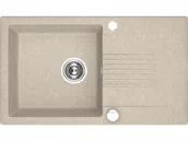 Zlewozmywaki - Laveo SBC 411T Zlewozmywak granitowy1 komora z ociekaczem Wymiary 440x760x185 mm Wymiar szafki 500 mmWyko$597czenie be$598W zestawie z syfonem Space Saving i korkiem automatycznym - miniaturka - grafika 1