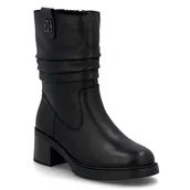 Botki damskie - Botki zimowe damskie czarne Rieker Y5257 ocieplane skórzane na obcasie-36 - miniaturka - grafika 1