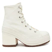 Botki damskie - Botki Converse Chuck 70 De Luxe Heel A05348C Écru - miniaturka - grafika 1