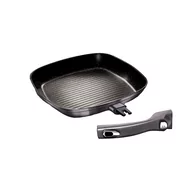 Patelnie - Patelnia grillowa aluminiowa CARBON PRO, 28 cm, odpinana rączka - miniaturka - grafika 1