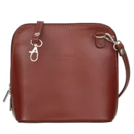 Torebki damskie - Torebka Skórzana listonoszka Vera Pelle Mini Brązowa - miniaturka - grafika 1