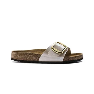 Birkenstock Damskie Kapcie Madrid Big Buckle, Perłowo-Białe, 40 EU - Kapcie damskie - miniaturka - grafika 1