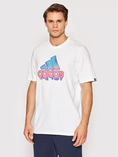 Koszulki męskie - Adidas T-Shirt Heat HE4812 Biały Regular Fit - grafika 1