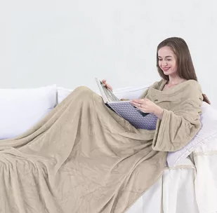 DecoKing Koc Lazy z rękawami mikrofibra 170x200 BLA/LAZY/BGRE/170 - Koce - miniaturka - grafika 1