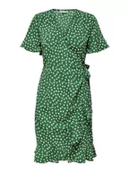 Sukienki - ONLY Sukienka damska Onlolivia S/S Wrap Dress WVN Noos, Verdant Green Fiona Ditsy, 32 - miniaturka - grafika 1