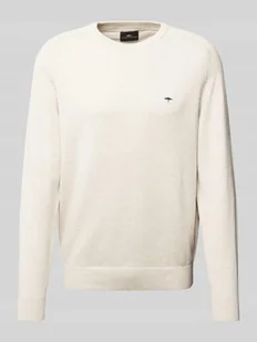 Sweter z dzianiny z wyhaftowanym logo - Swetry męskie - miniaturka - grafika 1