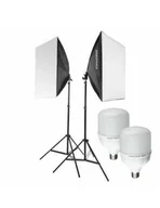 Lampy studyjne - ReLed2  Podwójny zestaw LED z softboksami 40x40 - miniaturka - grafika 1