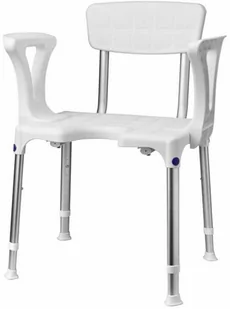 Secucare Regulowany prostokątny stołek prysznicowy z oparciem i podłokietnikami Quattro 8045.100.07 - Akcesoria dla osób starszych i niepełnosprawnych - miniaturka - grafika 1