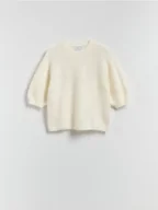 Moda i Uroda OUTLET - Reserved - Sweter z wełną - złamana biel - miniaturka - grafika 1