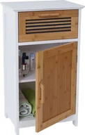 Szafki łazienkowe - Komoda HWC-A85, szafka łazienkowa bambusowa, 71x40x31cm biała - miniaturka - grafika 1