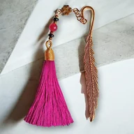 Zakładki do książek - FUKSJA z koniczynką : zakładka PREMIUM - miniaturka - grafika 1