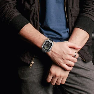 Kingxbar CYF136 2w1 pancerne etui Apple Watch 8, 7 (45 mm) ze stali nierdzewnej z paskiem srebrne - Akcesoria do smartwatchy - miniaturka - grafika 9