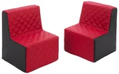 Krzesła obrotowe dla dzieci - Komplet Mebelków Dla Dzieci: 2 X Fotelik Ekoskóra Pikowana Komplet Mebelków Dla Dzieci: 2 X Fotelik Ekoskóra Pikowana (Kolor: Czarny-Czerwony) - miniaturka - grafika 1
